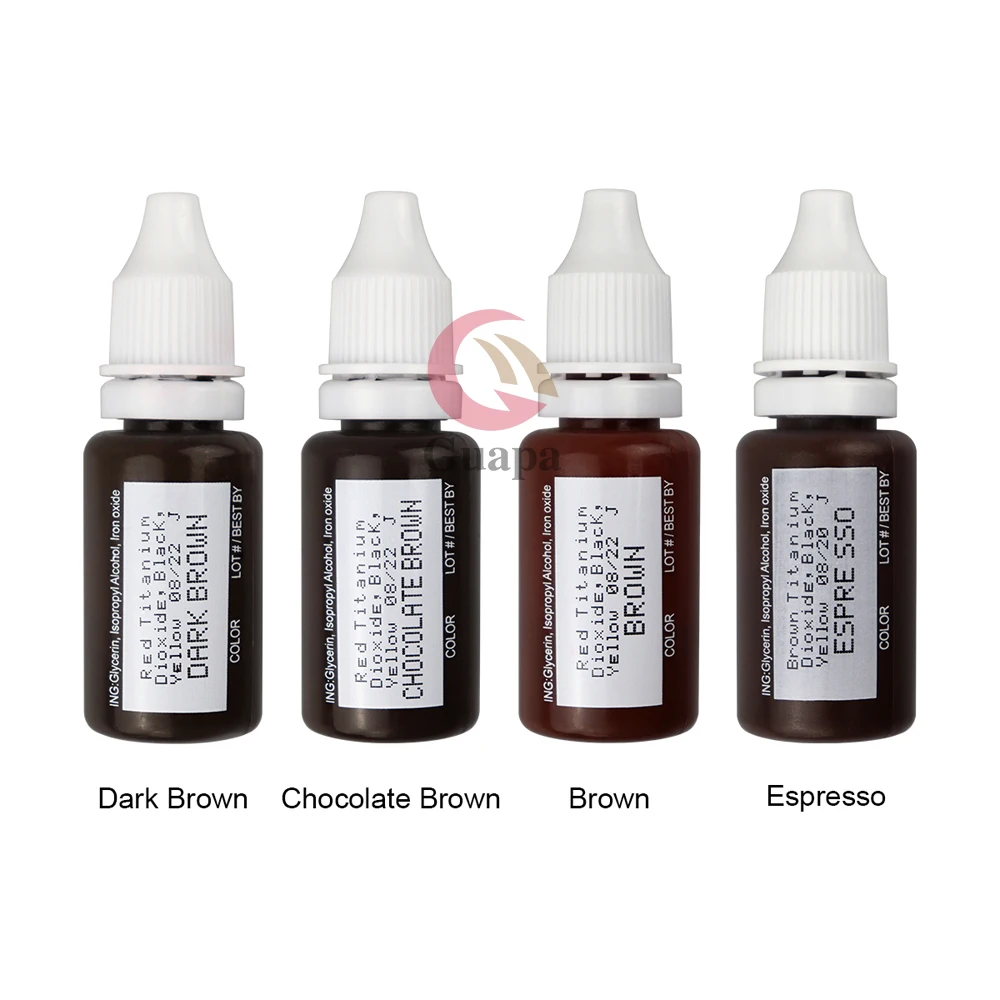 

4PCS Tattoo Inks Pigment 15ml Permanent Makeup Eyebrow Microblading for Tattoo Machine Pen Ink Cups Beauty Supply