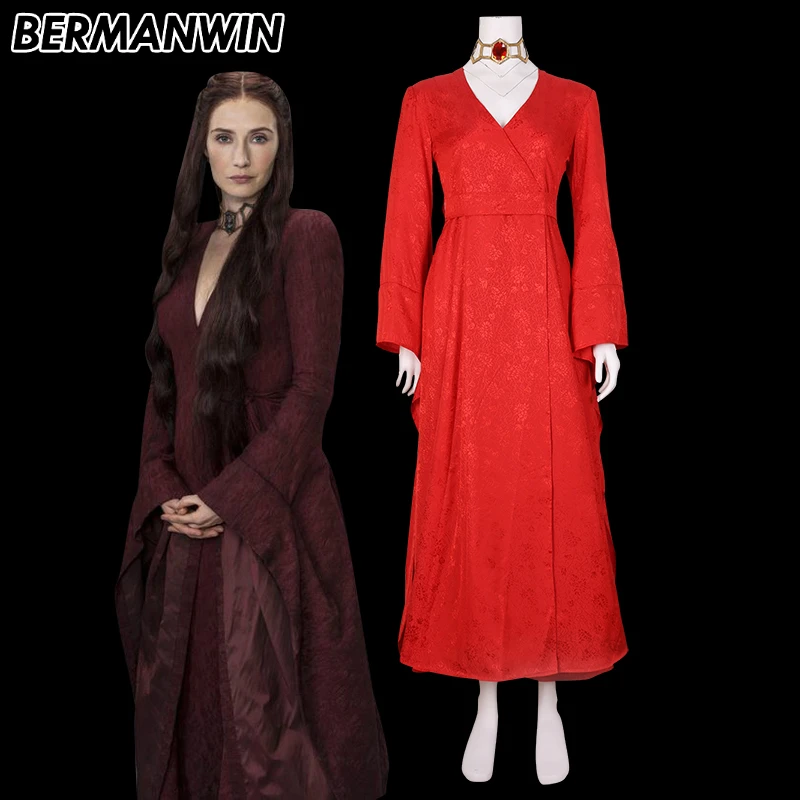 Game of Throne The Red Woman Melisandre Cosplay Costume Red Dress Custom Made