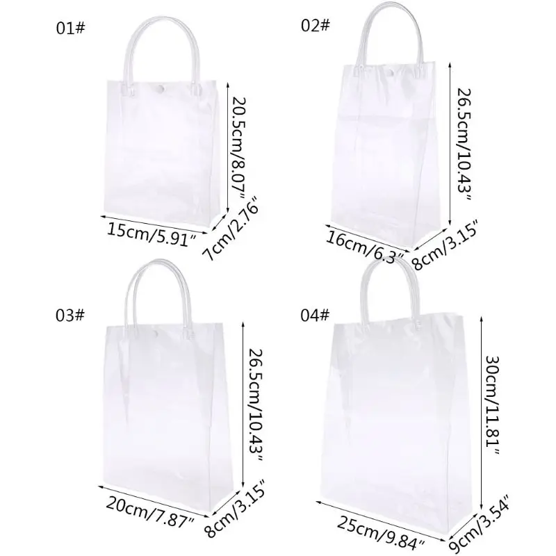 

Transparent PVC Tote Gift Bag Multifunction Handbag Reusable Clear Clutch Bags