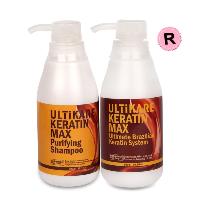 

Portable Small Size 300ml Purifying Shampoo+300ml Brazilian Keratin Hair Treatment 12% Formalin Straightening Hair Free Shipping