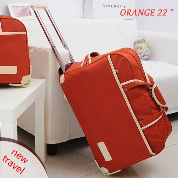 Модный женский чемодан на колесиках, брендовый Повседневный уплотненный чемодан на колесиках, дорожная сумка на колесиках, чемодан для багажа - Цвет: Orange 22