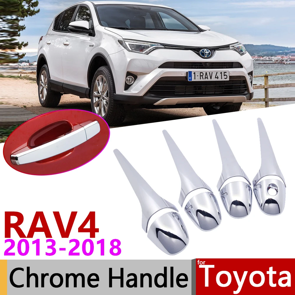 Роскошная хромированная накладка на дверную ручку для Toyota RAV4 XA40 2013 ~ 2018