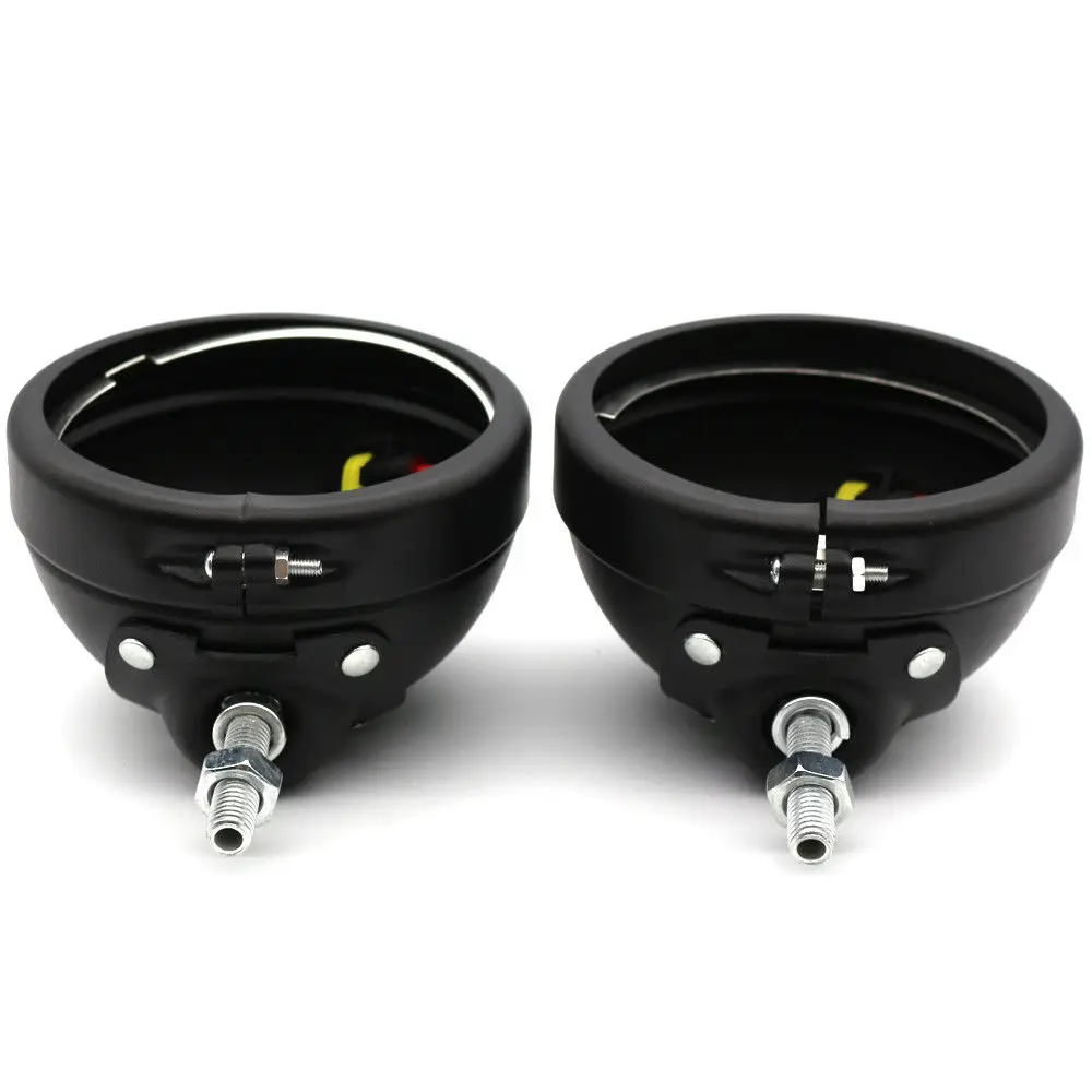 Motorcycle Accessories Pair 4 1/2" 4.5 Inch Led Fog Passing Lamp Shell Housing Bucket Bracket