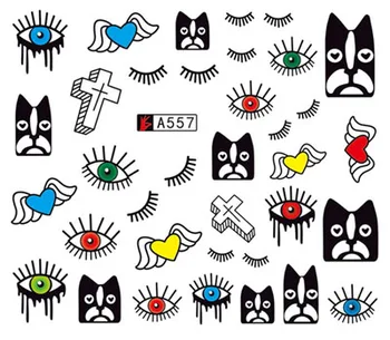 

Nail Art Sticker Water Tranfer Decals Slider Eye Cross Nails Stickers Decoration Accessories Manicure Foil Wraps Pegatinas