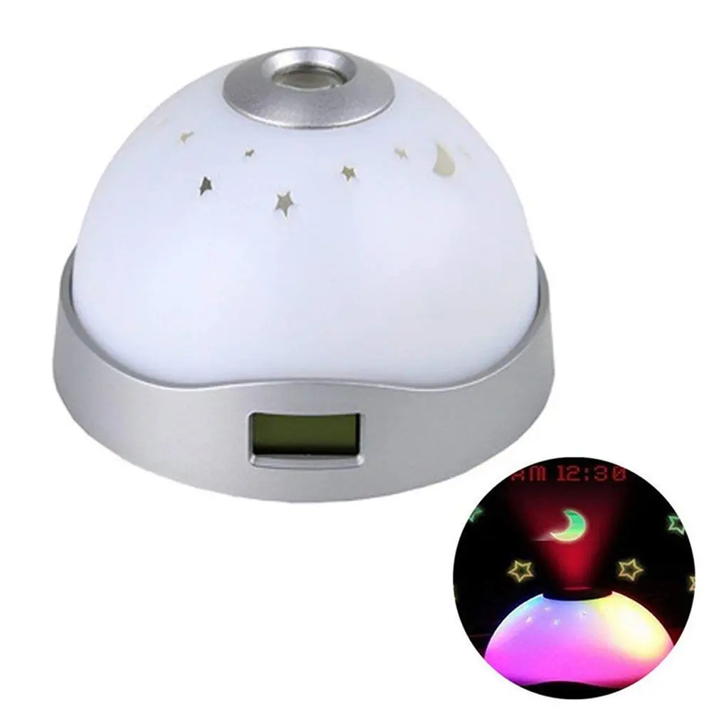 

Magic Colorful Projection Clock Dream Projection Clock Star Moon Pattern Alarm Clock Semicircle Creative Clock