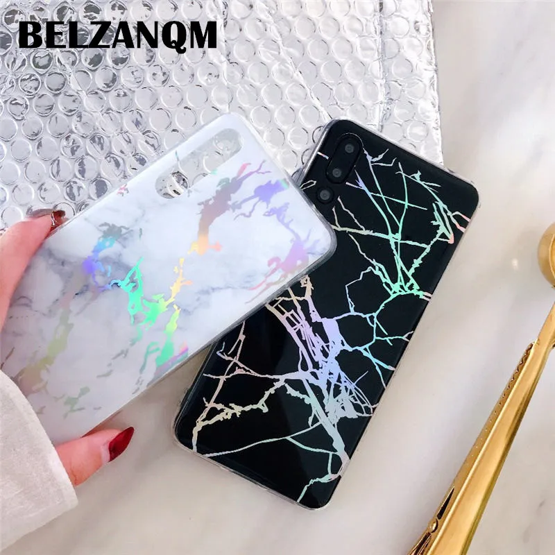 Plating Marble Patterned Soft Silicone Case For Huawei P20 lite Pro RU Honor 7C 7A Y5 Y6 Prime 2018 Nova 3 3E 2 Coque Fundas |