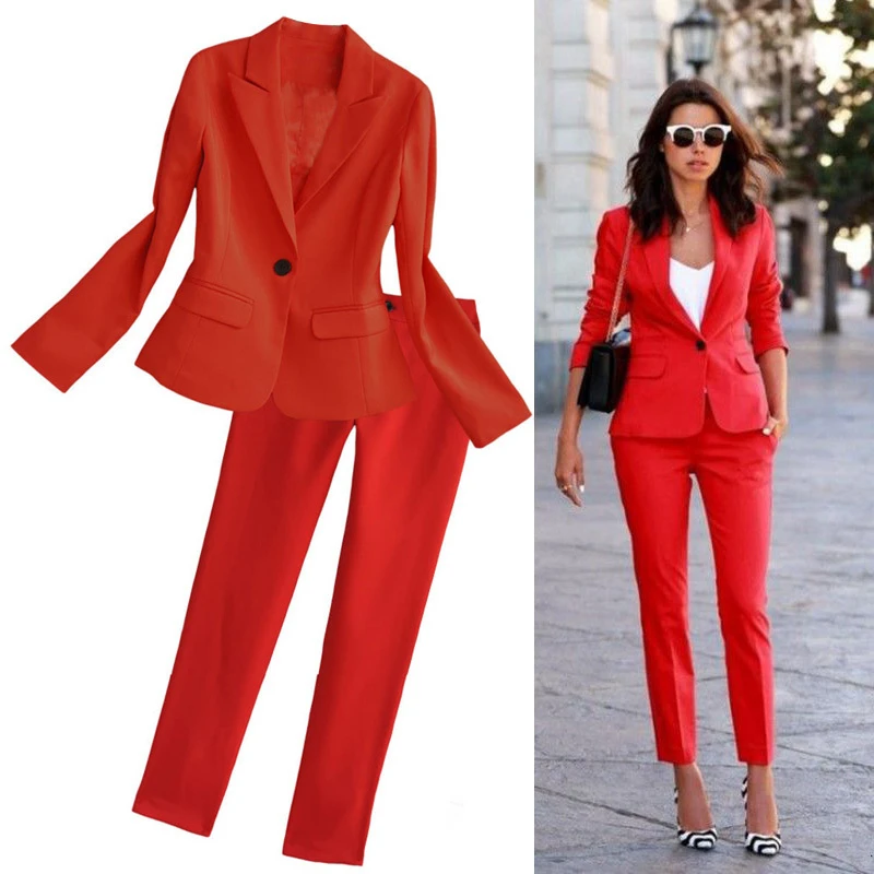 Red womens suit set Clearance