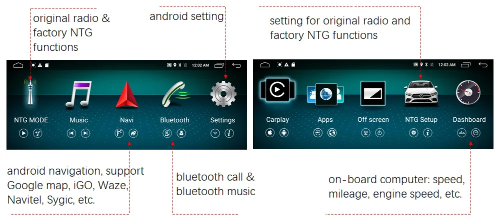 Best 8-Core 4+64G Car Android 10.25 inch Display for Mercedes Benz GLC X253 C253 C Class W205 Command System Upgrade Head Up Screen 20