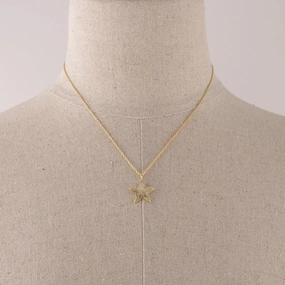 2014-Fashion-18K-Brushed-Star-Necklace-in-Gold-Free-Shipping (3)