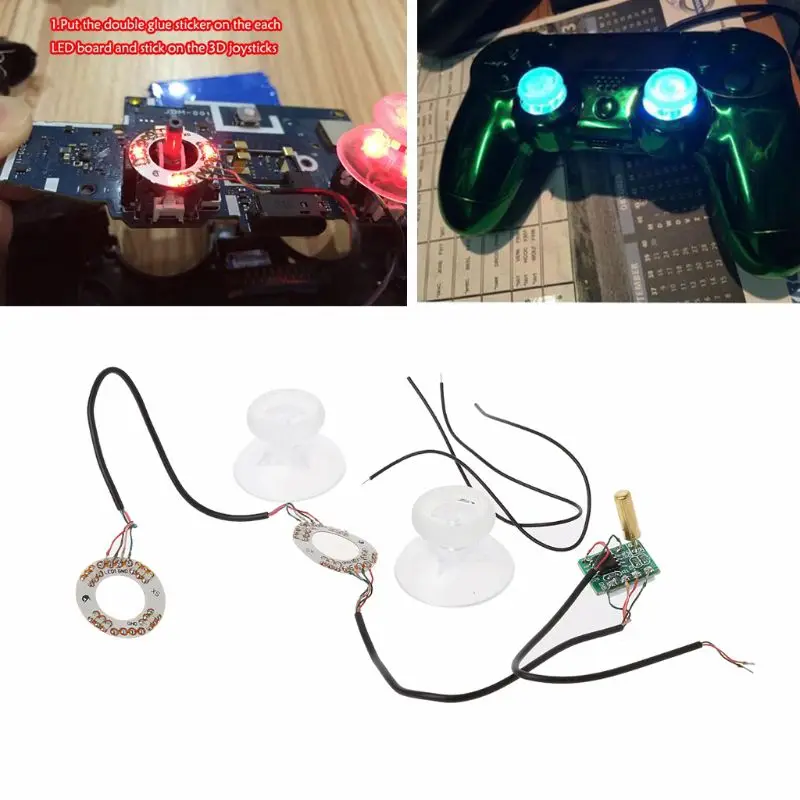 

LED Light Thumb Sticks Joysticks Analog Thumb Mod With Clear Thumbsticks Cap DIY for Xbox One Controller