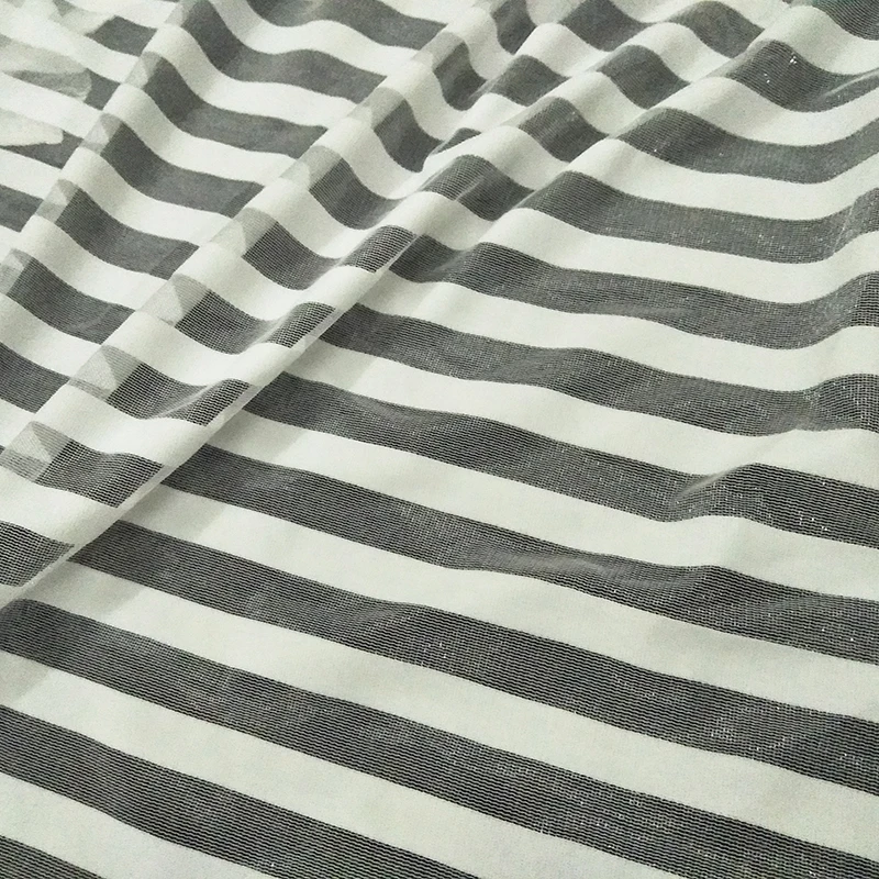 

Fashion Width Striped Transparent Voile White Mesh Fabric Anime Cosplay Clothes Black Net Fabric Party Decor Cloth Sewing Tissu