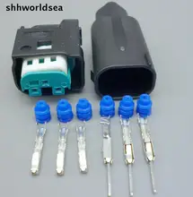 Shhworldsea 5/30/100 conjuntos de 3 Pinos/forma 0.6mm auto restritor plugue do sensor sensor de conector, pedal do acelerador plug para BMW 1-967642-1