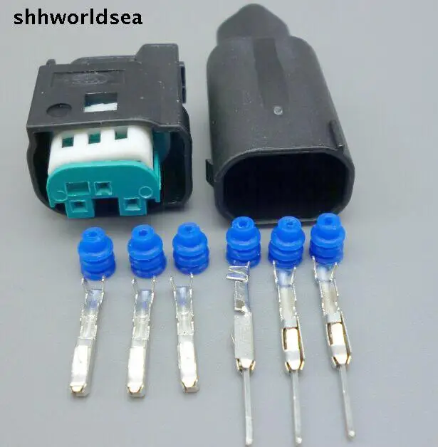 

shhworldsea 5/30/100sets 3 Pin/way 0.6mm auto restrictor sensor plug connector, accelerator pedal plug for BMW 1-967642-1