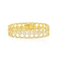 SLJELY, модный роскошный 925 пробы, серебряный, желтый, золотой цвет, в стиле барокко, циркон, звезда, Soleil, браслет, тонкий, для женщин, ювелирное изделие