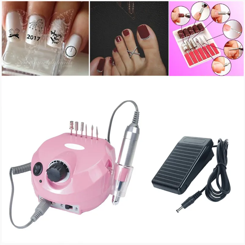 Pinkiou 35000 RPM Electric Nail Drill Machine Set with Bit Nail Buffer
