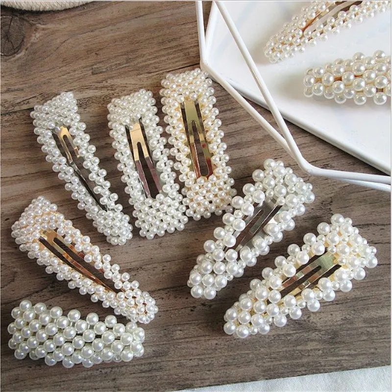 

Full pearls Hair Clips for Women Fashion Sweet Imitation Korean Style Hairpins Alloy BB Hairgrip Girls Hair Accessories 24 style