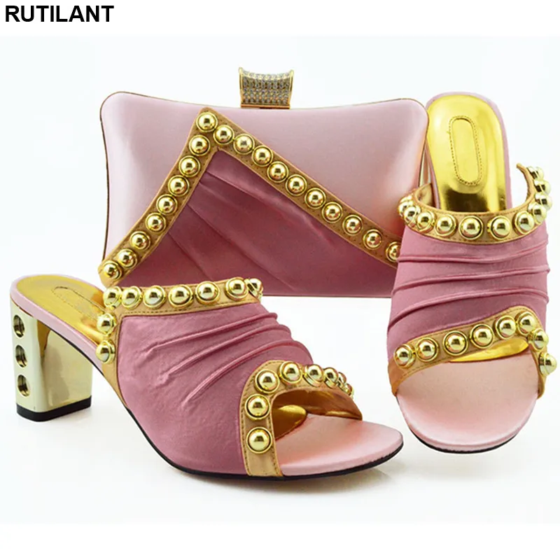 

Designer Shoes Women Luxury 2019 Women Shoes and Bags To Match Set Italy Nigerian Shoes and Matching Bags Set with Rhinestone