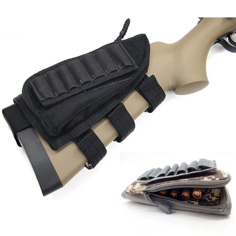 

CQC Military Outdoor Tactical Rifle Buttstock Cheek Rest Ammo Pouch Portable Stock Shell Cartridge Holder Hunting Mag Pouch
