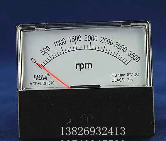 

HUA DH670 rpm meter speed counter DC tachometer for frequency converter inverter 3500 rpm dc10v