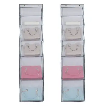 

6 Pockets Hanging Organizer Wall Storage Bag Wall Mounted Wardrobe Hang Bag Wall Pouch Cosmetic Toys Organizer Home Supplies