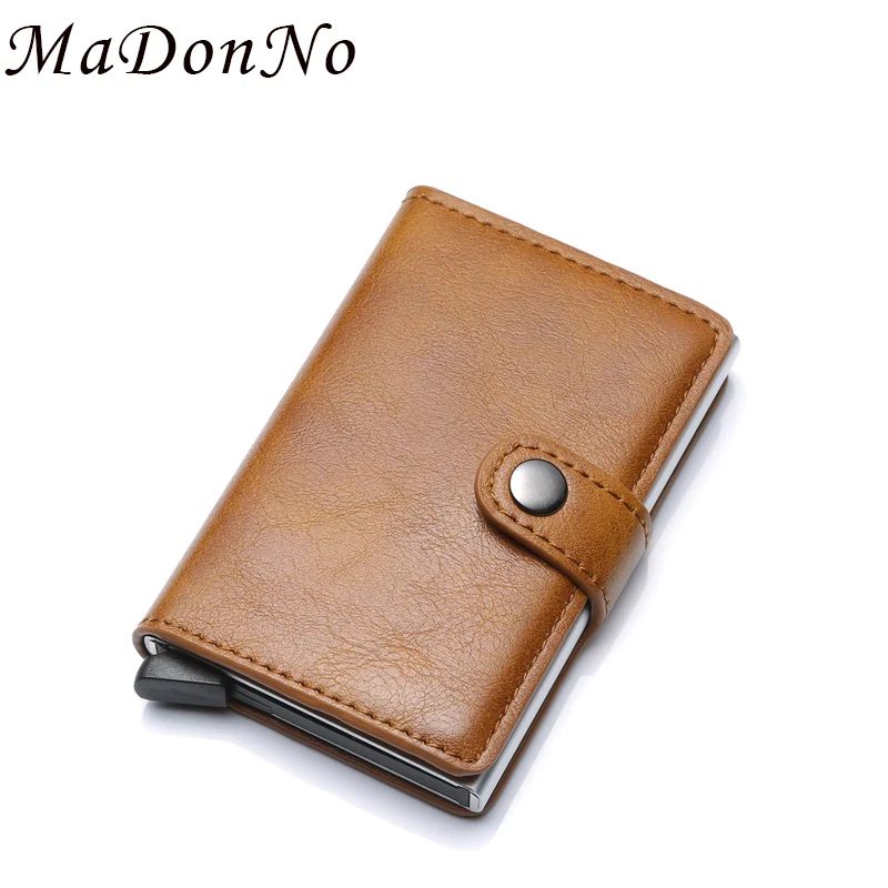

MaDonNo Rfid Card Holder Men Wallets Money Bag Male Vintage Secrid Short Purse 2018 Small Leather Smart Wallets Mini Wallets