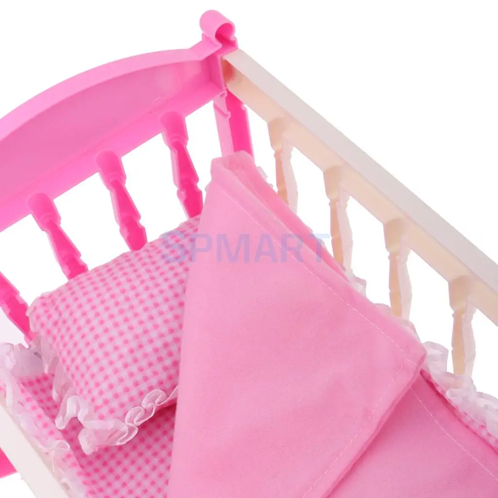 Foldable Doll Baby Toddler High Chair Doll Carrier Cradle Crib Playset for Reborn Doll for Mellchan Baby Dolls Accessories