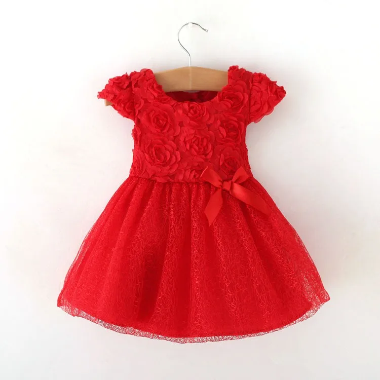 Розничная, коллекция года, летнее платье для маленьких девочек одежда для малышей с бантом бальное платье, детское платье-пачка для маленьких девочек красное платье для малышей