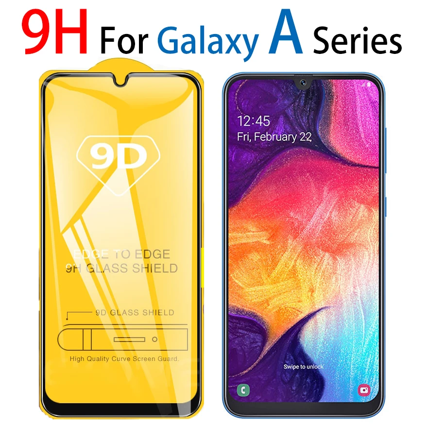9D закаленное стекло для Samsung Galaxy A50 защита экрана samsun galax a10 a20 a30 a40 a60 a 70 80 90 sumsang m10 m30