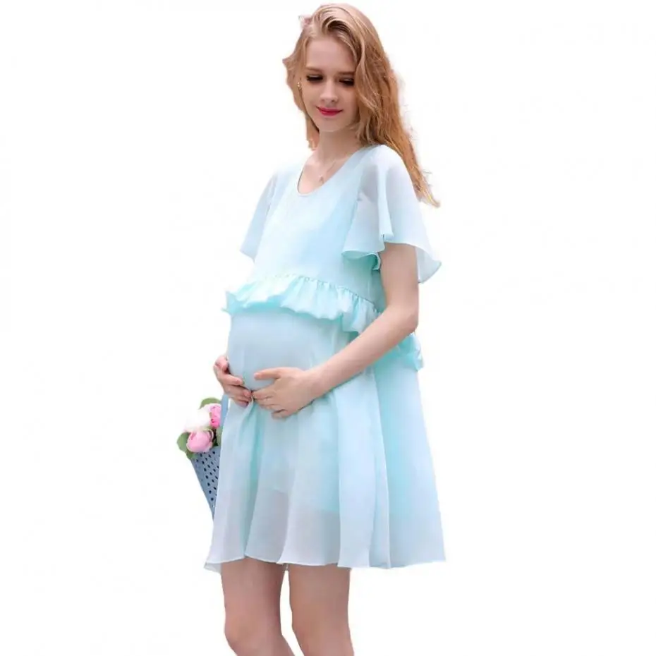 Беременная летнее платье женщины одеваются длинные платья Vestidos Longos Vestido Longo халат