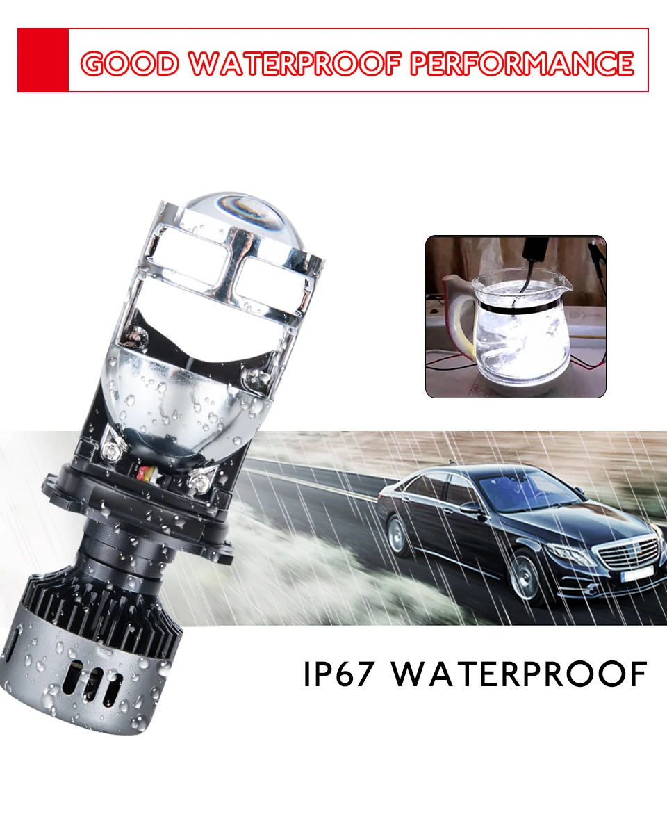 Aceersun H4 LED H4 Spotlight car headlight 6500K Hi L o beam Bulb CANBUS have Mini Projector Lens 48W 9600LM 12V 24V 9003 HB2 (13)