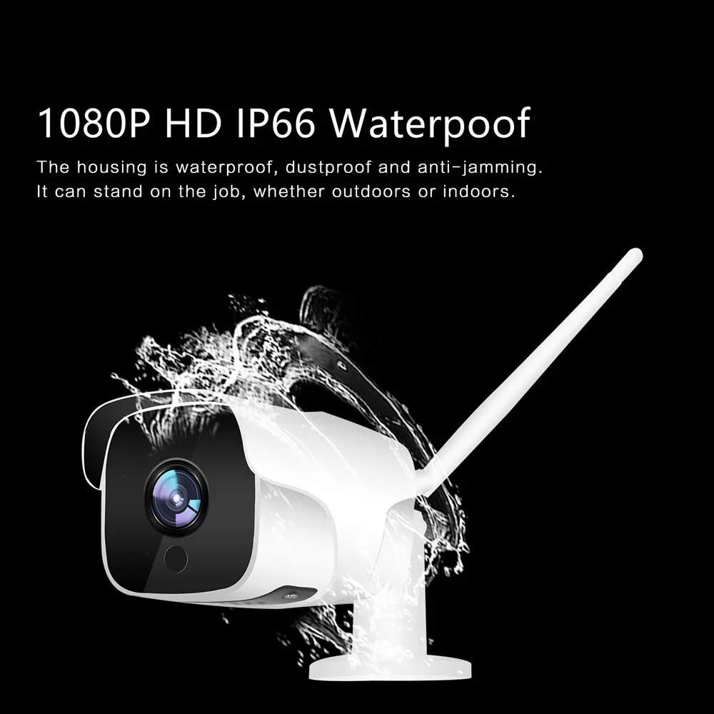 

WIFI Camera 1080P Outdoor Waterproof Two way audio IP Camera Metal Bullet 2.0MP HD Wireless Security Surveillance TF Card