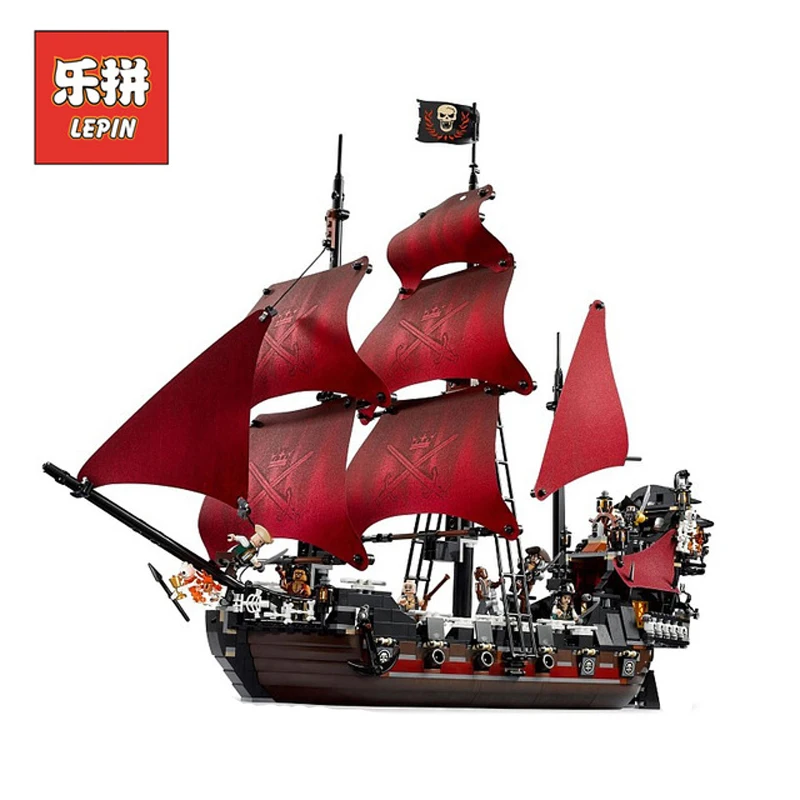 

In Stock Lepin Set 16009 1151Pcs Pirates Of The Caribbean Figures Queen Anne's Revenge Model Building Kit Blocks Bricks Toy 4195