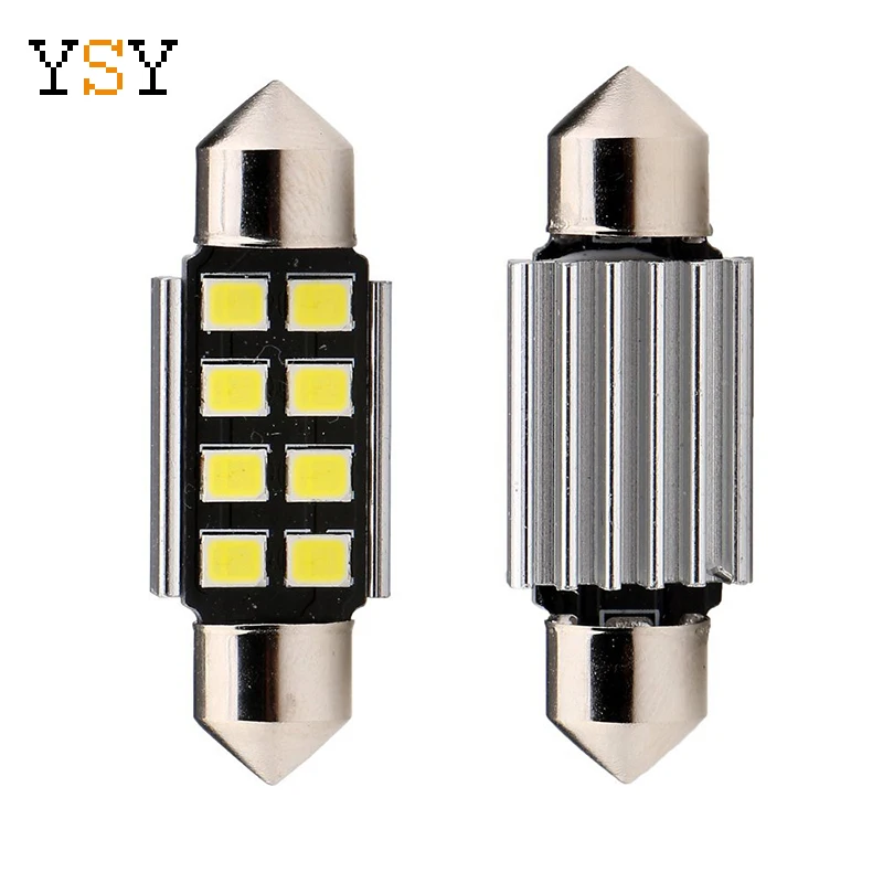 

10pcs White 36MM 1.72" 2835 Chipes 8-SMD 211-2 212-2 569 578 LED Canbus No Error Festoon Heat Sink Interior Map LED Lamp