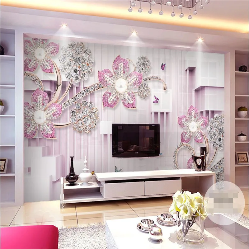 Kustom Ukuran Modern Wallpaper R Tidur Bunga Merah Muda Kotak Kustom Ukuran Modern Wallpaper R Tidur Bunga Merah Muda Kotak Perhiasan Ruang Tamu Art Menutup Dinding Mural Latar Belakang Di