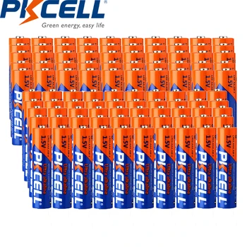 

(100PCS pack ) PKCELL 50PCS LR6 AA battery and 50pcs LR03 AAA battery 1.5v alkaline batteries for Toys,Instruments,Clock