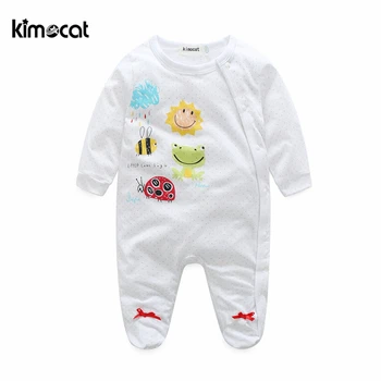 

Kimocat baby girl clothes Cartoon animal insect bee frog printing spring autumn Cute baby jumpsuit baby rompers clothig costume