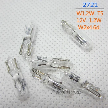 

Genuine part 40pcs/lot headlight halogen for 2721 W1.2W T5 12V 1.2W W2*4.6D 3700K bulb blake light width lamp