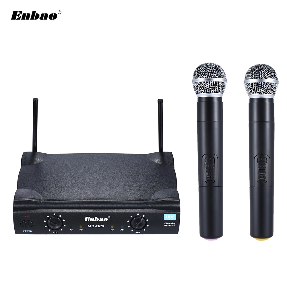 MD 82X UHF Wireless Handheld Dual Microphone System 2 Microphones Mic