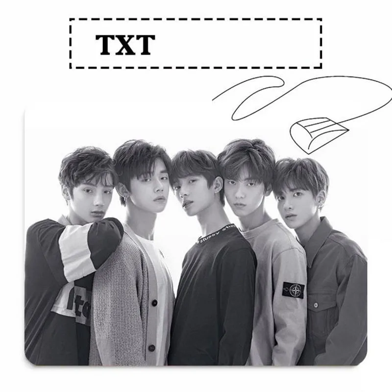 

1 Pcs Kawaii TXT Tomorrow Toghter Rubber Mouse Pad Album Kpop Member Printing Lovely Mat Mousepad Office Gift Stationery Set