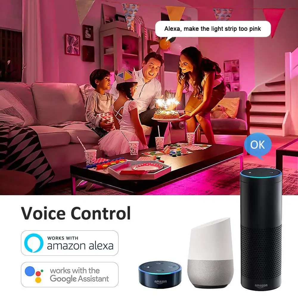 WiFi Светодиодная лента работает с Amazon Alexa Google Home IFFFT 5 м 10 М 5050 3528 смартфон Гибкая RGB лента лампа 600 комплект светодиодных лент