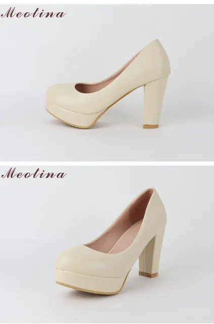 Zaidee Vintage Ivory Leather Platform Pump | Wittner