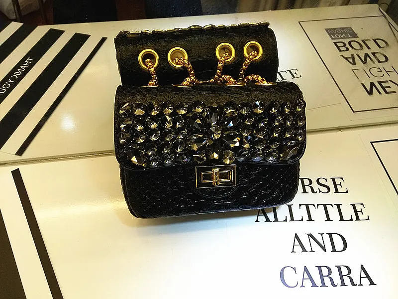 Luxo diamante sacos de noite moda crocodilo