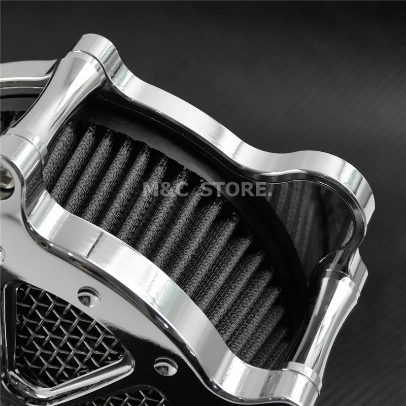 오토바이 Harley XL Sportster 04-22 Touring Road Glide 08-16 Dyna Softail Fat Boy 용 모든 크롬 공기 청정기 공기 필터 시스템
