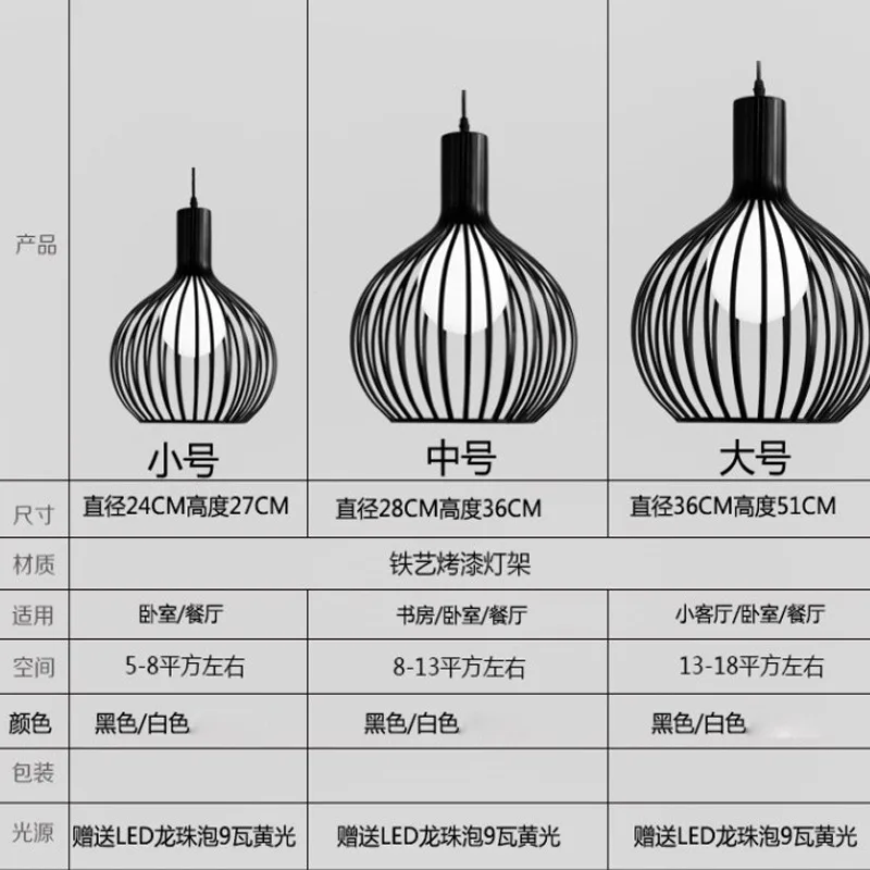  Birdcage Creative Showroom Office Clothing Shop Lamp Living Dining Room Droplight Bar European-styl - 32972686812