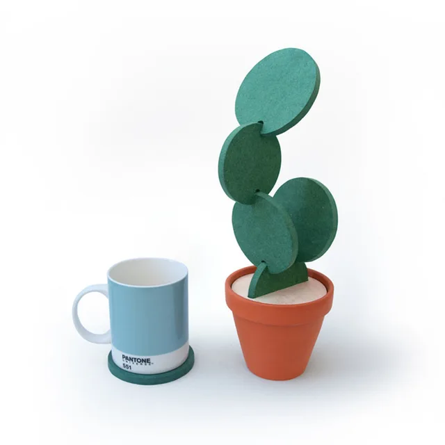 New Household Creative Cactus Coasters Place Mat Office Supplies New Household Creative Cactus Coasters Place Mat Office Supplies Coffee Cup Placemat Table Desk Decor