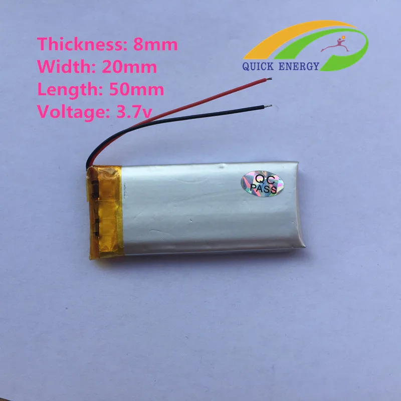 082050 polymer thium battery 800Mah 3.7V 802050 | Электроника