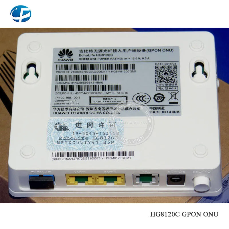 50 шт. Новый Hua wei HG8120C 1GE + 1FE 1 порт FTTH GPON ONU волоконный модем Viop TEL