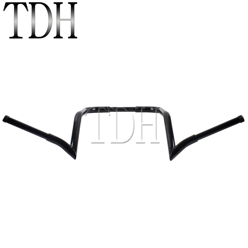 Черный руль для мотоцикла 12 &quot14&quot 16 &quotRise скутер ручка в стиле ретро Harley Touring Dressers