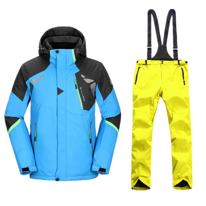 Горнолыжный костюм мужской，сноуборд，лыжный костюм мужской，куртка мужская зимняя， лыжный костюм，горнолыжный костюм，лыжи,лыжная куртка,зимний костюм, горнолыжная куртка мужская,костюм горнолыжный,куртка горнолыжная - Цвет: yellow set