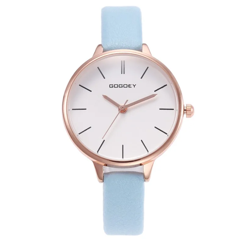 Модные женские кварцевые часы Reloj Mujer Relojes тонкий кожаный ремешок наручные